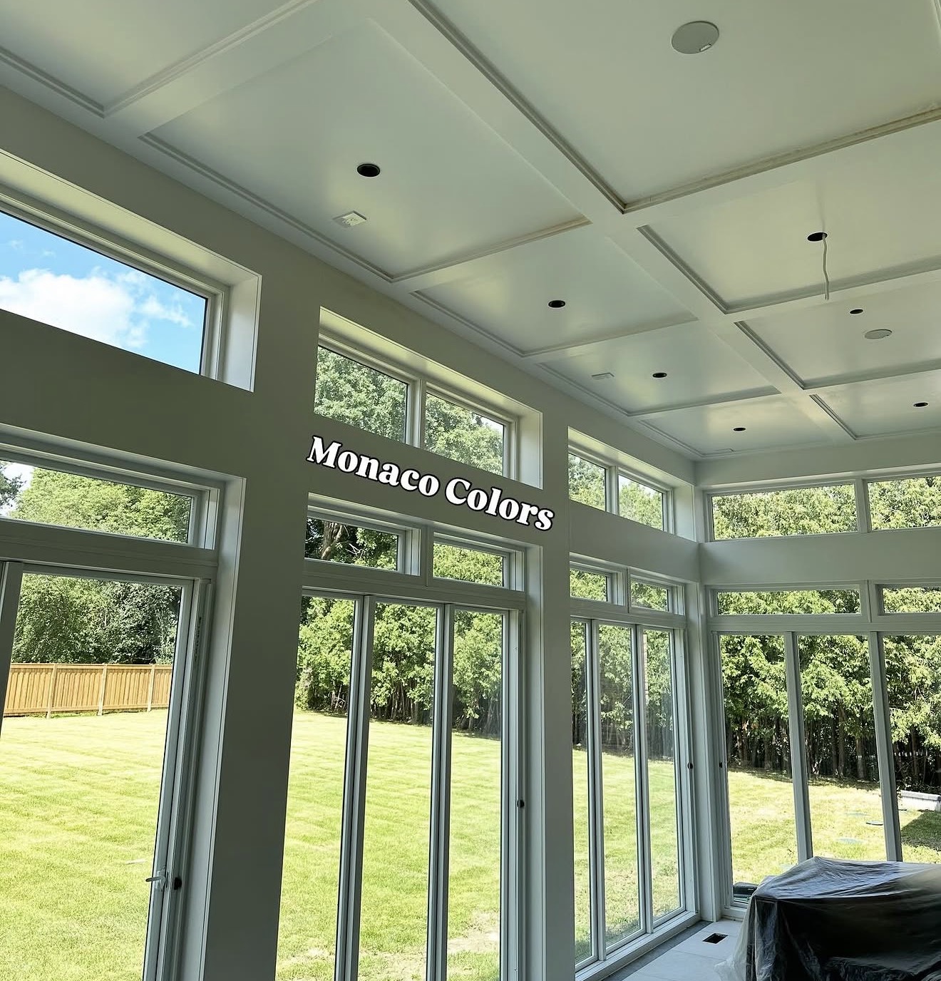 Detailed brush work on white trim